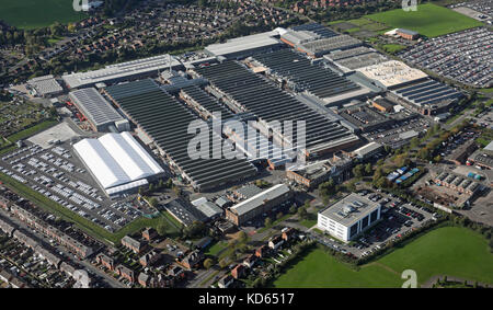 Luftaufnahme von Bentley Motors Werk in Crewe, Chehsire, Großbritannien Stockfoto