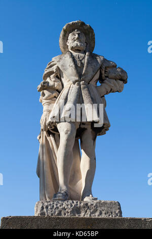 Le Havre (Frankreich): Statue von Franz I. von Frankreich, Gründer der Stadt (nicht für Postkarte Produktion verfügbar) Stockfoto