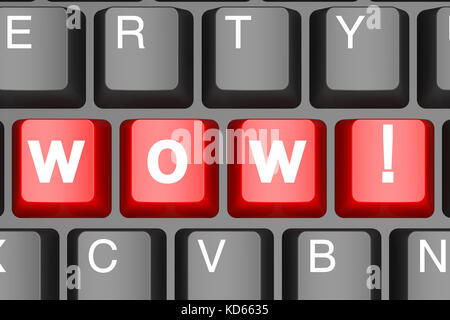 Wow-Taste auf modernen Computer Tastatur Bild mit Hi-res gerenderte Grafiken, die für jede beliebige Grafik Design verwendet werden könnten. Stockfoto