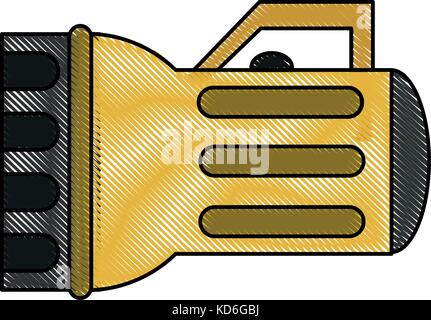 Taschenlampe Seitenansicht icon image Vector Illustration Design Stock Vektor