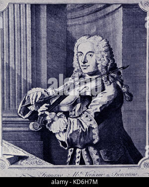 Francesco Maria Veracini Violine zu spielen. Portrait von Richter. Italienischer Violinist und Komponist, 1690-1768. Schüler von Corelli, Zeitgenosse von Tartini und Geminiani.