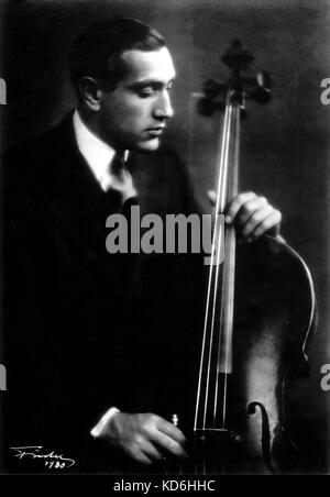 Gregor Piatigorsky mit Cello, Berlin, 1930. Russisch - Cellist 1903-1976 geboren. Stockfoto