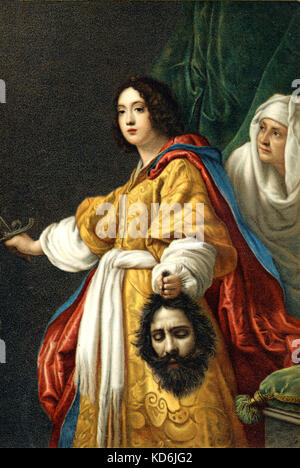 Judith holding Kopf von Holofernes, nach dem Gemälde von Cristofano Allori. Heldin und Gegenstand von Opern und Oratorien von Berg, GOOSSENS, SEROV, Arne, parieren, Honegger, Vivaldi, Händel. Stockfoto