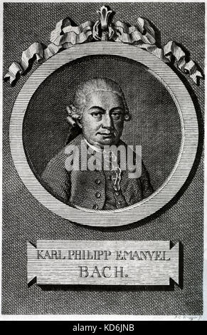 Carl Philipp Emanuel Bach, Deutscher Komponist, 1714-1778. J S Bach's zweite überlebende Sohn.. Stockfoto