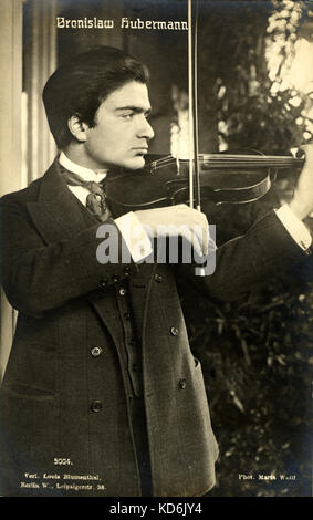 Bronislaw Huberman Violine zu spielen. Polnische Violinist, 1882-1947. Stockfoto