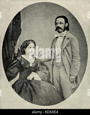1860 Portrait von Bedrich Smetana mit seiner zweiten Frau Bettina. Tschechische Komponist,. Böhmische Komponist, 2. März 1824 bis 12. Mai 1884. Stockfoto