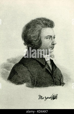 Wolfgang Amadeus Mozart. Der oesterreichische Komponist, 1756-1791. Stockfoto