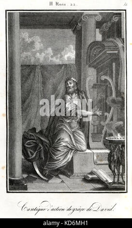 Bibel, König David spielen die Leier und Verfassen von Psalmen. Könige Stockfoto