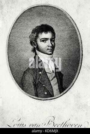 Ludwig van Beethoven Portrait als junger Mann. Deutsche Komponist, 17. Dezember 1770 - vom 26. März 1827 Stockfoto