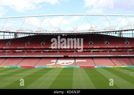 Emirates Stadium, London im August 2016, kurz vor der Eröffnung Arsenal 16/17 Liga Spiel Stockfoto