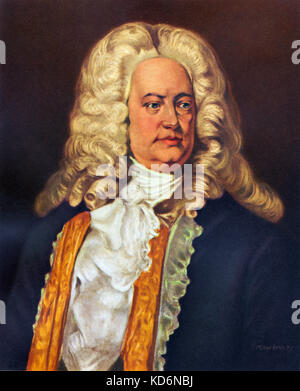 Georg Friedrich Händel, Portrait. Deutsch-englische Komponist von N. Piontkovsky. 1685-1759. Aus der Sammlung d'Art Suisse. Stockfoto