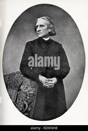 Franz Liszt, Porträt in Oval ungarische Pianist und Komponist. 22. Oktober 1811 - vom 31. Juli 1886. Stockfoto