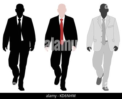 Junge elegante Geschäftsmann walk-Vektor Stock Vektor