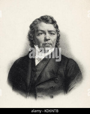 Johann Nepomuk Hummel - Porträt - ungarische Pianist und Komponist - 14 November 1778 - 17. Oktober 1837 - ein Schüler von Mozart Stockfoto