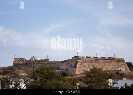 Angesichts der großen Festung Sao Sebastiao in Castro Marim befindet, Portugal. Stockfoto