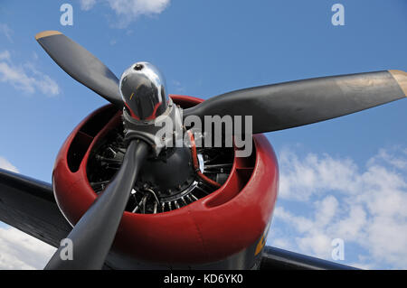 Motor und Propeller der alten amerikanischen Bomber Stockfoto