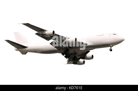 Heavy Cargo Jet auf weißem Hintergrund Stockfoto