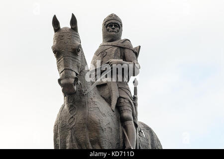 Statue von Robert dem Bruce König von Schotten, am Denkmal für die Schlacht von Bannockburn, Bannockburn Visitor Centre, Stirling Schottland Stockfoto