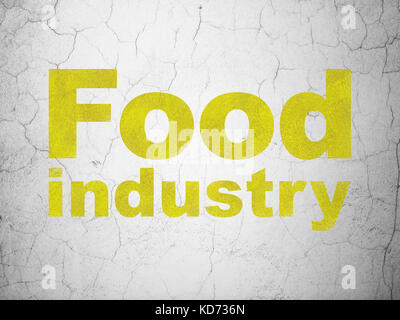 Manufacuring Konzept: Lebensmittelindustrie auf Wand Hintergrund Stockfoto