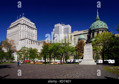Place du Canada Square in der Innenstadt von Montreal. Stockfoto