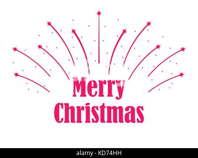 Frohe Weihnachten Feuerwerk auf weißem Hintergrund. Vector Illustration Stock Vektor