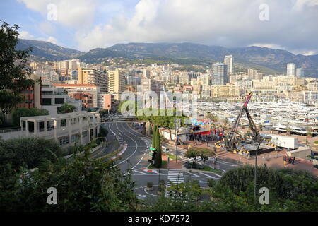 Monaco - November 2, 2014: Panoramablick auf den Hafen von Monte Carlo, Monaco. Stockfoto