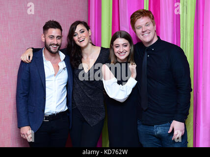 Michael Socha, Kelly Wenham, Georgia Groome und Danny Morgan bei der Premiere von Double Date im Soho Hotel, London. Bild Datum: Dienstag, 10. Oktober. Bildnachweis sollte lauten: Ian West/PA Wire Stockfoto