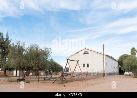 Kanoneiland, Südafrika - 12. Juni 2017: Ein historischer Altbau auf kanoneiland, einem Dorf auf einer Insel in der Orange River in der Nähe von Townsville in der no Stockfoto