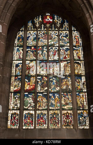 15. jahrhundert Glasfenster, Lorenzkirche, Nürnberg, Deutschland Stockfoto