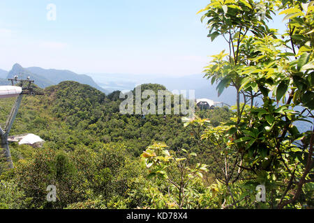 Seilbahn, Antenne über Wälder Langkawi, Malaysia Stockfoto