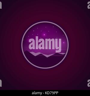 Natur Landschaft Vektor flachbild Sonnenuntergang Stock Vektor