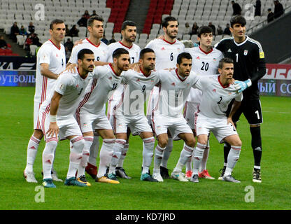 Kasan, Russland. 10th Oktober 2017. Iranische Nationalmannschaft vor dem internationalen Freundschaftsspiel gegen Russland im Kazan Arena-Stadion in Kazan. Quelle: Alizada Studios/Alamy Live News Stockfoto