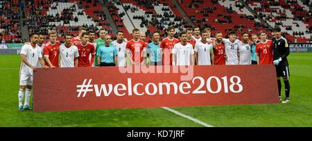 Kasan, Russland. 10th Oktober 2017. Nationalmannschaften Russlands und Irans vor dem internationalen Freundschaftsspiel im Kazan Arena-Stadion in Kazan. Quelle: Alizada Studios/Alamy Live News Stockfoto