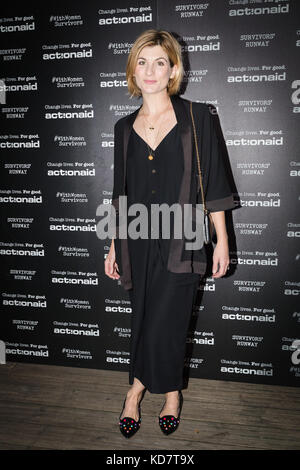 London, Großbritannien. Oktober 2017. Jodie Whittaker besuchte die Runway Fashion Show von ActionAid Survivor in der Old Truman Brewery in Brick Lane, London. Quelle: Vickie Flores/Alamy Live News Stockfoto