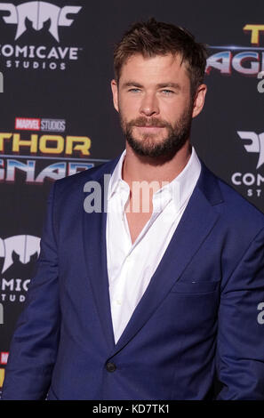 Los Angeles, USA. 10 Okt, 2017. Chris hemsworth 020 Ankunft auf dem Thor ragnarök Premiere am El Capitan Theatre in Los Angeles. 10. Oktober 2017. Credit: tsuni/usa/alamy leben Nachrichten Stockfoto