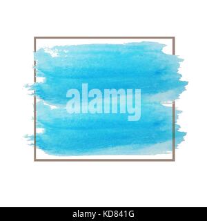 Blaue Farbe grunge künstlerische Pinselstriche in Frame Stockfoto