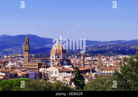 Blick auf Florenz von Boboli Gärten der Toskana Italien Stockfoto