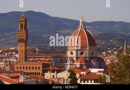 Blick auf Florenz von Boboli Gärten der Toskana Italien Stockfoto