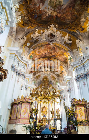 Langhaus Deckengemälde von Christoph Thomas Scheffler, St. Paulinskirche, Barockkirche St. Paulin,, 1734-53, Trier, Rheinland-Pfalz, Deutschland Stockfoto