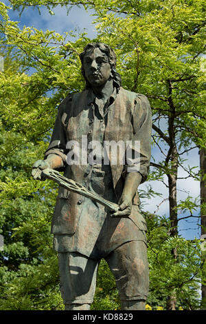Thomas Chippendale Bronzestatue, Otley, West Yorkshire, England, UK. Stockfoto