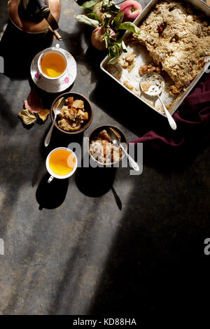 Birne und Apple Cobbler Scharfe Stockfoto