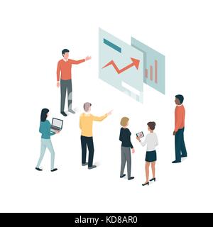 Business Team ein treffen und zusammen arbeiten, Sie diskutieren und Prüfung eines erfolgreichen Business Plan Stock Vektor