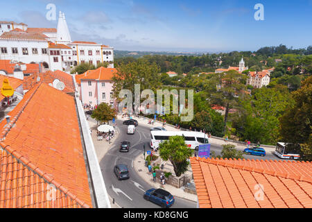 Sintra, Portugal - 14 August, 2017: der Palast von Sintra. Stadt Palast in Lissabon in Portugal befindet. Stockfoto