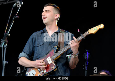 BARCELONA-JUN 1: Cymbals Eat Guitars (Rock Musik Band) im Konzert an Primavera Sound Festival 2017 durchführen und am 1. Juni 2017 in Barcelona, Spanien. Stockfoto