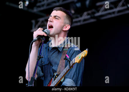 Barcelona-Jun 1: cymbals eat Guitars (Rock Musik Band) im Konzert im Primavera sound Festival 2017 am 1. Juni 2017 in Barcelona, Spanien. Stockfoto