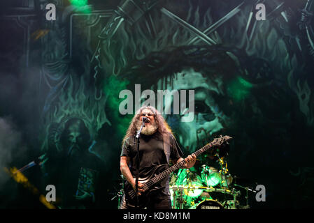 BARCELONA-JUN 1: Slayer (Heavy Metal Band) im Konzert an Primavera Sound Festival 2017 durchführen und am 1. Juni 2017 in Barcelona, Spanien. Stockfoto