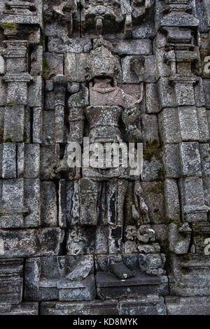 Das Bild von dieser auf eine Wand der perwara Tempel, Candi Sewu, Yogyakarta, Indonesien Stockfoto