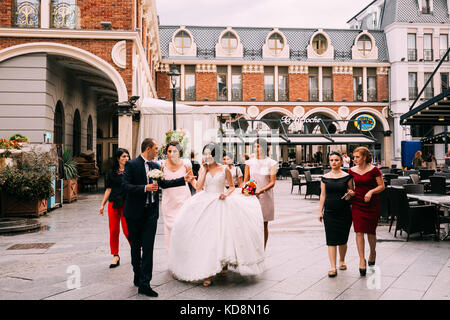 Batumi, Adscharien, Georgien - September 7, 2017: georgische Hochzeit in Batumi piazza Square Stockfoto