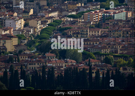 Stadt von Firenze (Florenz) von oben, Fiesole, Toskana, Italien gesehen. 26. August 2017 © wojciech Strozyk/Alamy Stock Foto Stockfoto