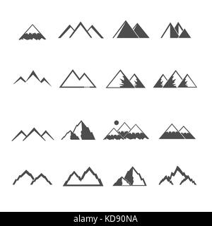 Mountain Icons Set Vector Stockfoto